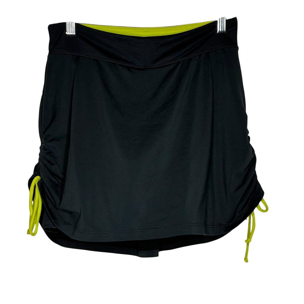 Novara Womens Medium Cycling Skort Black Lime Green Padded Bike Shorts Skirt